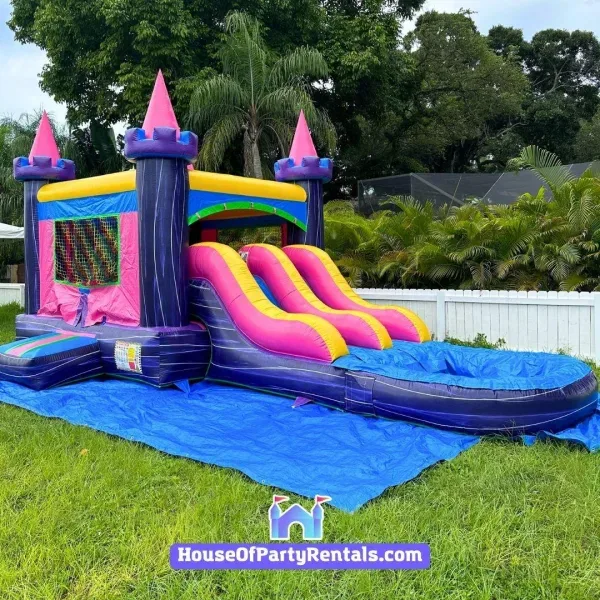 Princess Pink Combo Castle Waterslide